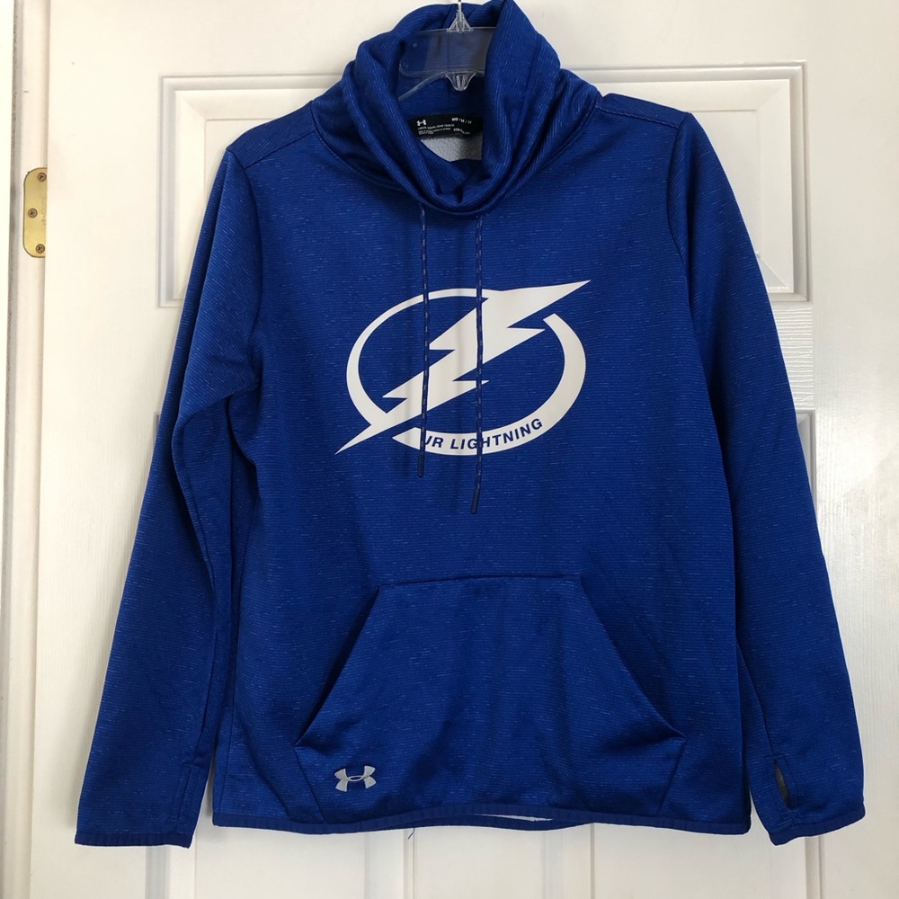 Under Armour Blue Jr Lightning Pullover Tampa Bay Men’s Sz Medium Coldgear Loose